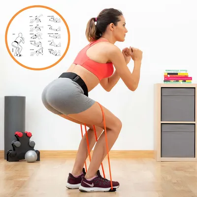 Immagine prodotto di Cintura con Bande di Resistenza per Glutei e Manuale per gli Esercizi Bootrainer InnovaGoods
