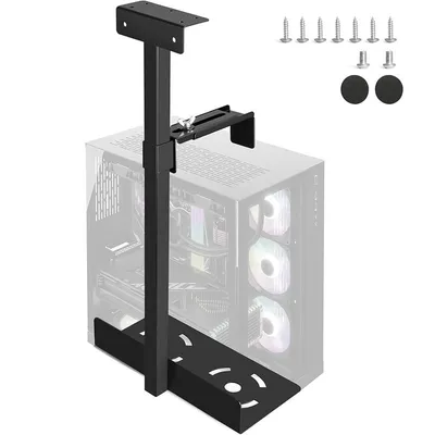 Produktbild von PC-Halterung Unter Schreibtisch, Computer Aufhängung Halter Unter Tisch, bis zu 35 kg, Hervorragende Luftzirkulation, für meisten Computergehäuse