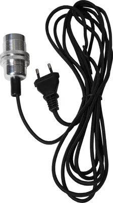 Produktbild von STAR Trading Lampenfassung Metall E14 Textilkabel 3,5m zink/schwarz