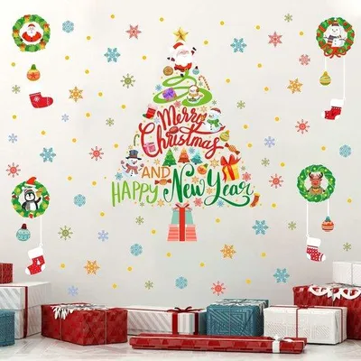 Image de Autocollants de Noël pour vitres, décoration d'intérieur, décorations de Noël