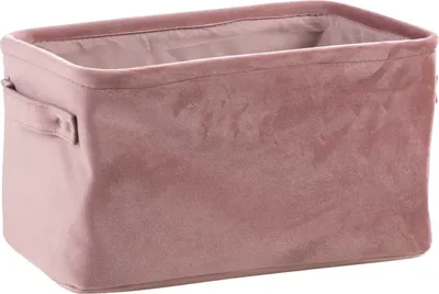 Produktbild von Aufbewahrungskorb - 33 x 23 cm - Rosa - Samt - mit Griffen