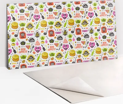 Produktbild von PVC-Wandschutz für die Küche - Stilvoller Schutz für Ihre Wände 100 x 50 Bon Appetit -Thema!