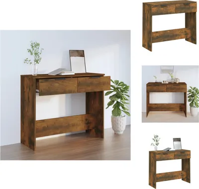 Image de vidaXL Table console chêne fumé 90x36x75 cm bois composite - Tables d'appoint