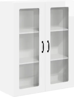 Image de Cabinet en verre mural LUCCA Blanc brillant 80 x 31 x 100 cm