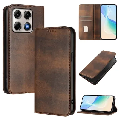 Produktbild von Handyhülle für Motorola Edge 70 Pro, Vintage Leder RFID Schutz Kartenfach Standfunktion Magnetische Klapphülle Braun