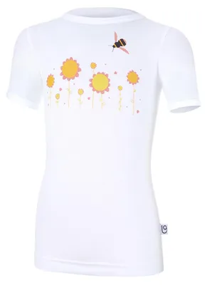 Produktbild von T-Shirt dünn kurzer Ärmel Motiv Outlast® - Weiß/Blumen, 104
