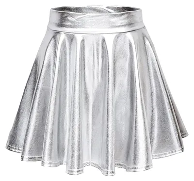 Immagine prodotto di Mini gonna metallizzata lucida - Gonna a pieghe elastica, ideale per il Carnevale e il cosplay