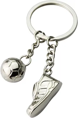 Imagen del producto de Llavero con forma de bota de fútbol, acero inoxidable, aproximadamente 5 cm, ideal para aficionados al fútbol
