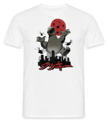 Produktbild von Spreadshirt Sesamstraße Krümelmonster Cookiezilla Männer T-Shirt, S, Weiß