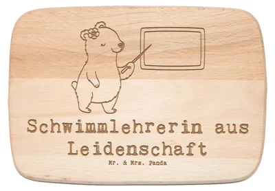 Produktbild von Mr. & Mrs. Panda Frühstücksbrett Schwimmlehrerin Leidenschaft - Transparent - Geschenk, Schneidebrett, Küchenbrett, schneidbrett, Beruf, Spruch, vesperbrett, Lustig