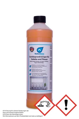 Produktbild von KaiserRein Urinsteinlöser Extra starker Profi Sanitärgrund-Reiniger für Toilette, WC, Boden-Fliesen 1L Konzentrat Urinsteinentferner extra stark