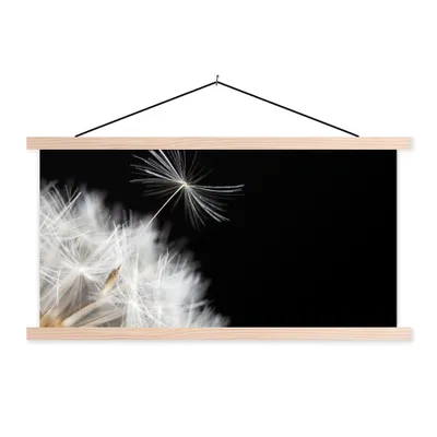 Produktbild von MuchoWow® Textilposter Blume - Löwenzahn - Pflanze 60x30 cm mit holzfarbenen Rahmen - Dekoration