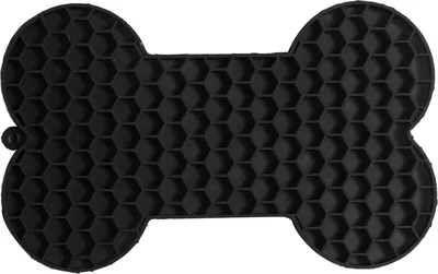Obrázok produktu pre Haustier langsames Fütterungskissen verhindern Schlupfknochenform Flexible Silikonhund -Leckmatte für Innenschwarz