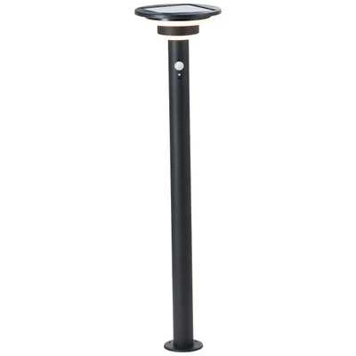 Image de Poteau extérieur - BRILLIANT - GARVINA - LED et solaire - détecteur de mouvement - inox et plastique - 4 W - noir
