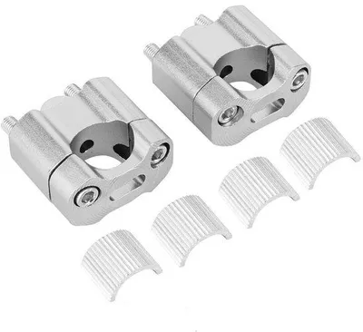 Produktbild von Store_9 - Lenkererhöher - Motorrad-Lenkererhöher - Aluminium - Silber - Verstellbare Lenkerbefestigung - Geeignet für Lenker mit 22 mm und 28 mm Durchmesser