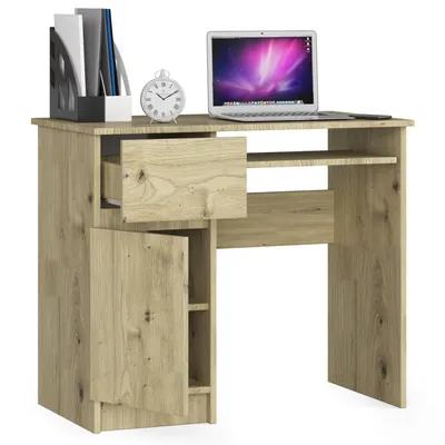 Immagine prodotto di 3xEliving ZOLYNNA DESK LINKE ARTISAN Schreibtisch mit abschließbarem Schrank und Schublade, linke Seite, Maße: Höhe: 77 cm, Breite: 90 cm, Tiefe: 50 cm