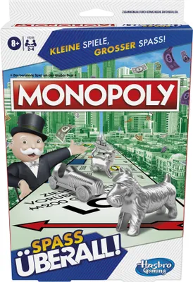 Produktbild von Monopoly Kompakt Brettspiel, Reiseversion für 2-6 Spieler, ab 8 Jahren