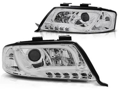 Immagine prodotto di Fari diurni a LED di design, compatibili con Audi A6 4B restyling 01-04, cromati