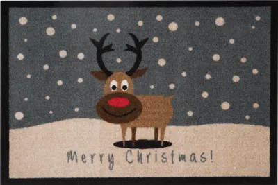 Produktbild von Hanse Home Printy Fußmatte Merry Christmas Rentier