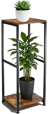 Immagine prodotto di Supporto per piante, struttura in metallo, design multistrato, colore marrone, dimensioni 81x29,5 cm