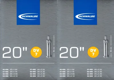 Produktbild von Schwalbe 10415611, Dunlop-Ventil, 20", 40 - 62 mm, 4 cm, Gummi, Schwarz