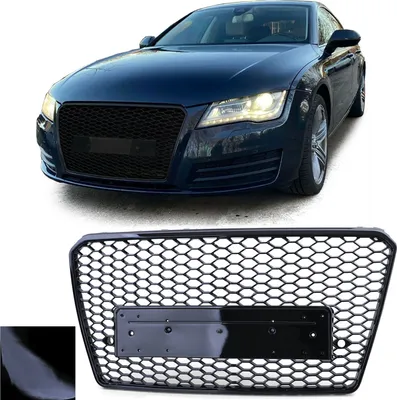 Zdjęcie produktu dla Kratka chłodnicy Kratka sportowa Kratka o strukturze plastra miodu Czarny połysk do Audi A7 4G od