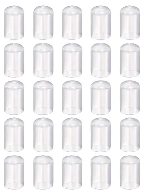50 runde Gummikappen 18 mm ID, transparent, Schraubenschutz