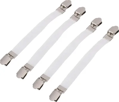 Obrázek produktu pro 4ks Elastické křížové popruhy na matrace s dvojitou hlavou Gripper Holder Fasteners SuspenderWhite