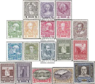 Produktbild von Briefmarken Österreich 1908 Mi 139-156 (kompl.Ausg.) gestempelt Franz-Joseph