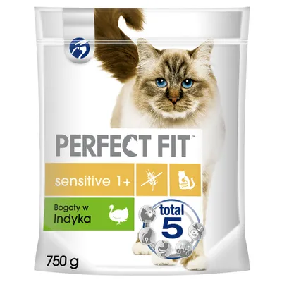 Produktbild von Perfect Fit Sensitive 1+ Sucha karma dla kota bogata w indyka 6 x 750g