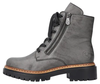 Zdjęcie produktu dla Rieker damskie buty do kostki z ozdobnym zamkiem na platformie 72611, rozmiar:39 EU, kolor:Szary