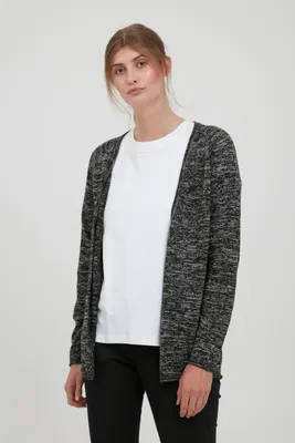 Produktbild von OXMO OXDanila Damen Strickjacke Feinstrick Cardigan Strickcardigan mit offenem V-Ausschnitt