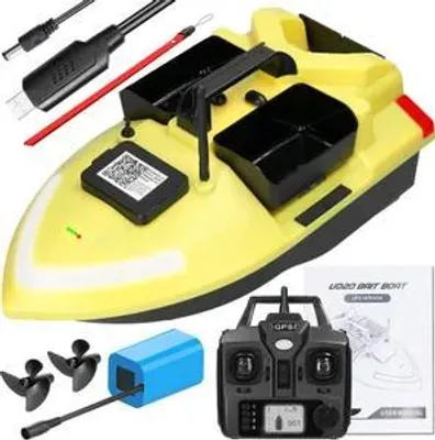 Produktbild von GPS-Angelkoederboot, 500 m ferngesteuertes Koederboot, Fischfinder mit Doppelmotor, 2 kg Ladeunterstuetzung, automatische Kreuzfahrt/Rueckkehr/Routenk