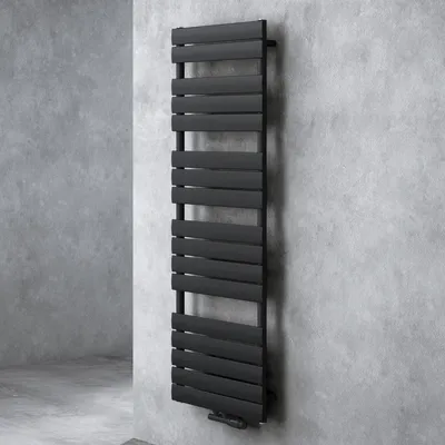 Image de doporro Radiateur de Salle de Bain Sèche-Serviette 160x50cm Radiateur à Eau Chaude Vertical Gris-Noir Sèche-serviettes de Salle de Bains