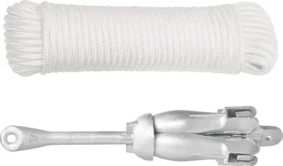 Produktbild von vidaXL Klappanker mit Seil Silber 6 kg feuerverzinktes Gusseisen