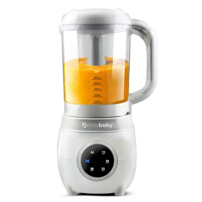 Produktbild von Easybaby Babynahrungszubereiter, 4-in-1 Babybrei Zubereiter, Frischen Babybrei mit Einem Knopfdruck, Dampfgaren, Pürieren, Aufwärmen, Flaschen Sterilisieren