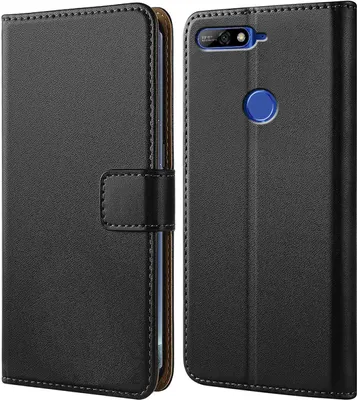 Produktbild von Handy Tasche für Huawei Y7 (2018) Schutzhülle Bookstyle Etui Klapphülle Wallet Flip Cover Case Schwarz