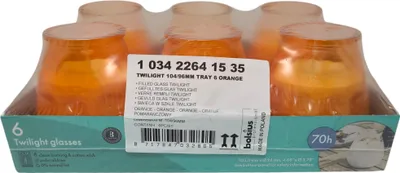 Produktbild von 6x Bolsius Windlicht Twilight Kerze Outdoor orange Glaswindlicht Gartenlicht