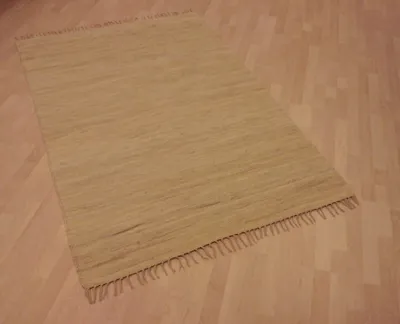 Produktbild von Teppich Fleckerl Fleckerlteppich Handwebteppich UNI Baumwolle Handweb Waschbar Farbe: Beige Größe: ca. 40x60 cm