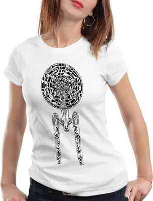 Produktbild von style3 Spaceship II Damen T-Shirt trek trekkie star, Farbe:Weiß, Größe:S