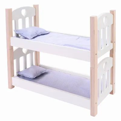 Image de Lit superposé pour poupées gris/blanc