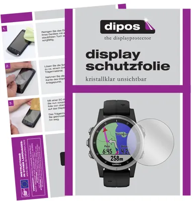 Produktbild von 6x Schutzfolie für Garmin fenix 5s Plus (42mm) klar Displayschutzfolie Display