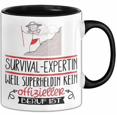 Produktbild von Survival-Expertin Geschenk Tasse Lustiger Spruch Survival-Expertin Weil Superheldin Kein Offizieller Beruf Ist Geschenkidee (Schwarz)