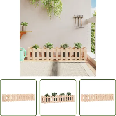 Produktbild von The Living Store Hochbeet Lattenzaun-Design 150x30x30 cm Massivholz Kiefer