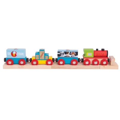 Produktbild von Bigjigs Rail Güterzug + 3 Gleise
