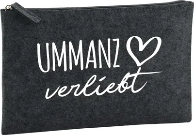 Produktbild von Huuraa Kulturbeutel Ummanz verliebt 1 Liter Charcoal Filz Kosmetiktasche Geschenkidee