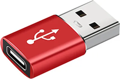 Produktbild von USB-A 3.0 auf USB-C 3.0 Adapter OTG Stecker Laptop Smartphone Konverter Buchse Laden Daten rot