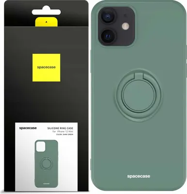 Immagine prodotto di Custodia in silicone SPACECASE Custodia ad anello in silicone per iPhone 12 Mini Verde