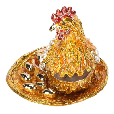 Produktbild von Henne Figur Trinket Boxen,Hennen Schmuck-Box,Kleine Schmuck-Box,Tier-Schmuck-Box,Goldene Schmuck-Box,Schmuck-Box