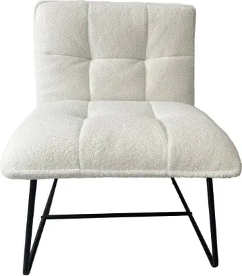 Zdjęcie produktu dla HOMLA Fotel NELOX w tkaninie TEDDY BOUCLE ecru 63x69x73 cm